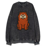 Chow Chow - Red fluffy sitting pose - Vi Vintage Sweatshirt