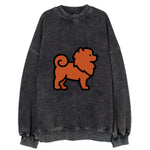 Chow Chow - Red fluffy flat side profile - Vintage Sweatshirt