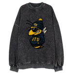 Atlanta Yellow Jacket wearing Georgia Tech beanie with GT patch - Vintage Sweatshirt