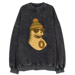 Hawaii Monk Seal wearing Honolulu beanie with pom pom and wayfarer sunglasses - Vintage Sweatshirt