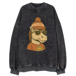 Norman Sooner Horse wearing Oklahoma bea - Vintage Sweatshirt