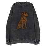 Chesapeake Bay Retriever - Brown wavy coat embroidered sitting pose - Vintage Sweatshirt