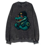 Jacksonville Alligator wearing Jaguars beanie with swamp patch and wayfarer - Vintage Sweatshirt