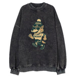 Nevada Wolf wearing Raiders beanie with outlaw patch and wayfarer sunglasses - Vintage Sweatshirt