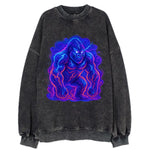 Mighty gorilla with electricity flowing through defined muscles, lightning - Vintage Sweatshirt