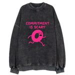 COMMITMENT IS SCARY | Terrified ring running away - Vintage Sweatshirt