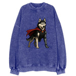 Siberian Husky Winter Soldier  - Vintage - Vintage Sweatshirt