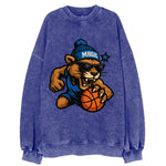 Florida Panther wearing Magic beanie with star wand patch and wayfarer - Vintage Sweatshirt