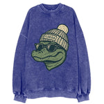Gainesville Gator wearing Florida beanie - Vintage Sweatshirt