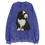 Tibetan Terrier - Black and white long c - Vintage Sweatshirt