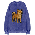 Shiba Inu - Trendy Japanese dog logo wit - Vintage Sweatshirt