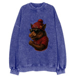 Arizona Javelina wearing Cardinals beanie with desert patch and wayfarer - Vintage Sweatshirt