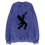 Trumpet player hitting high note - Vintage Sweatshirt