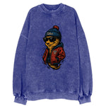 Tulsa Hurricane wearing Tulsa beanie with TU patch - Vintage Sweatshirt