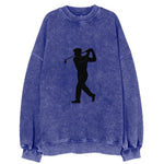 Golfer perfect swing follow-through - Vintage Sweatshirt