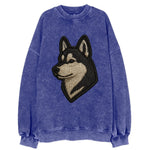 Siberian Husky - Contemporary wolf-like - Vintage Sweatshirt