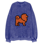 Chow Chow - Red fluffy flat side profile - Vintage Sweatshirt
