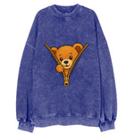 zipper bear - Vintage Sweatshirt