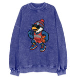 Philadelphia Eagle wearing 76ers red white and blue beanie with bell patch and - Vintage Sweatshirt