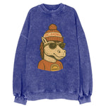 Norman Sooner Horse wearing Oklahoma bea - Vintage Sweatshirt