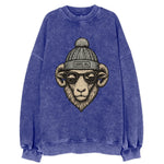 Chapel Hill Tar Heel Ram wearing UNC bea - Vintage Sweatshirt