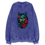 Floral Wolf Garden  - Vintage Sweatshirt