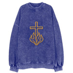 Burning Bush Cross  - Vintage Sweatshirt