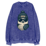 Quebec City Snowy Owl wearing Quebec bea - Vintage Sweatshirt