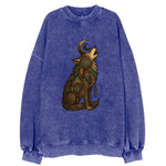 Celestial Moon Wolf  - Vintage Sweatshirt