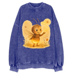 Firefly choreographer arranging synchronized light patterns over a meadow stage - Vintage Sweatshirt