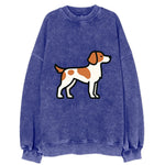 Brittany Spaniel - Orange and white flat side profile - Vintage Sweatshirt