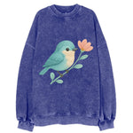 Aqua Chickadee - Vintage Sweatshirt