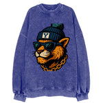 Provo Cougar wearing BYU beanie with Y patch - Vintage Sweatshirt
