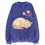 Zen Garden Cat  - Vintage Sweatshirt
