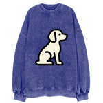 Beagle - Modern minimal sitting pose wit - Vintage Sweatshirt