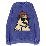 Chestnut Hill Eagle wearing Boston College beanie with BC patch - Vintage Sweatshirt