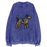 Bluetick Coonhound - Trendy spotted hound logo with prominent black border - Vintage Sweatshirt
