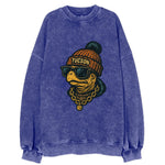 Tucson Desert Tortoise wearing Tucson beanie with pom pom and wayfarer - Vintage Sweatshirt