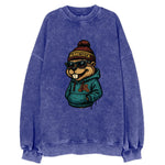 Minneapolis Gopher wearing Minnesota beanie with M patch - Vintage Sweatshirt