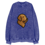 Otterhound - Trendy shaggy hound logo wi - Vintage Sweatshirt