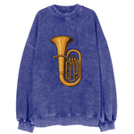 Tuba with large brass bell - Vintage Sweatshirt