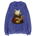 Snowbound Arctic Fox Caroler  - Vintage Sweatshirt