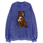 American Staffordshire Terrier - Brindle embroidered pose - Vintage Sweatshirt