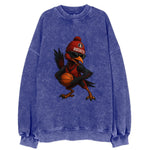 Houston Roadrunner wearing Rockets beanie with launch pad patch and wayfarer - Vintage Sweatshirt