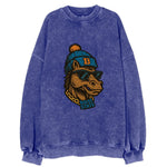 Boise Bronco wearing Boise State beanie with B patch - Vintage Sweatshirt