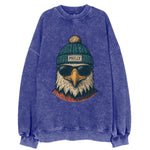 Philadelphia Eagle wearing Philly beanie with pom pom and wayfarer sunglasses - Vintage Sweatshirt