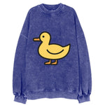 Duck - Yellow mallard flat side profile - Vintage Sweatshirt
