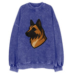Belgian Tervuren - Fawn with black overlay embroidered design - Vintage Sweatshirt
