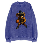 Mile High Bighorn wearing Nuggets beanie with mountain patch and wayfarer - Vintage Sweatshirt