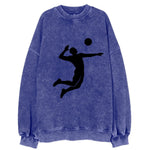 Volleyball player spiking ball - Vintage Sweatshirt